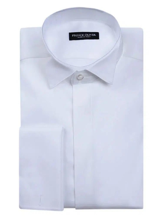 Ανδρικό πουκάμισο Prince Oliver σε λευκό