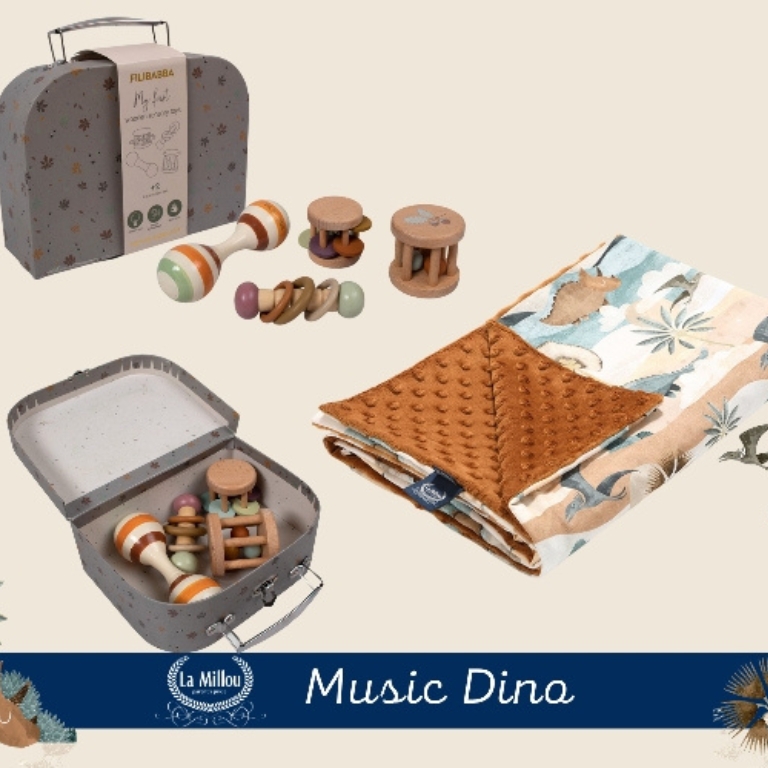 Σετ La Millou Music Dino Λεπτή Κουβέρτα/Music Box Sensory Toys unisex