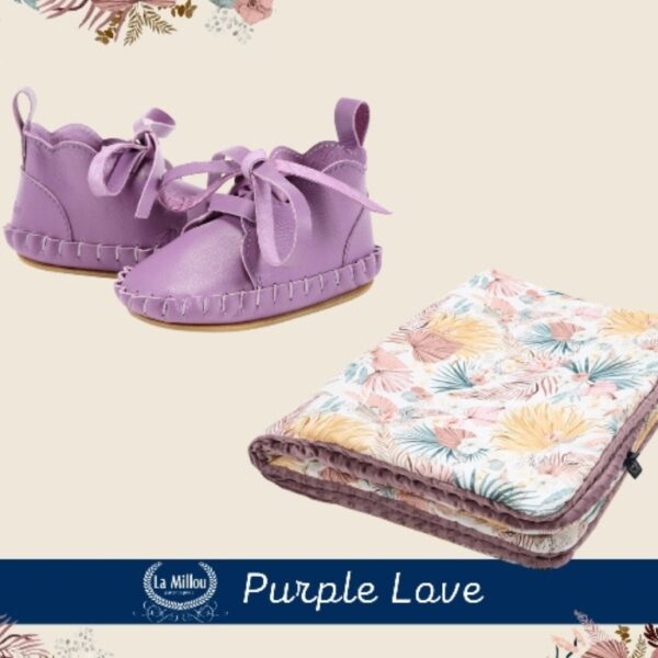 Σετ La Millou Purple Love Παπουτσάκια/Χειμερινή Κουβέρτα για κορίτσι