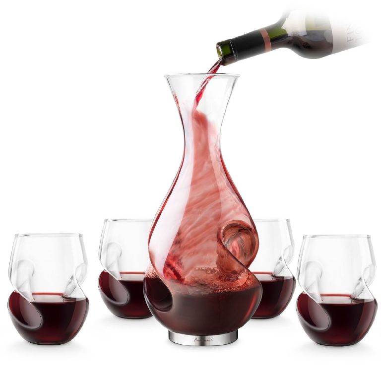 Σετ Καράφα Κρασιού & 4 ποτήρια από φυσητό γυαλί