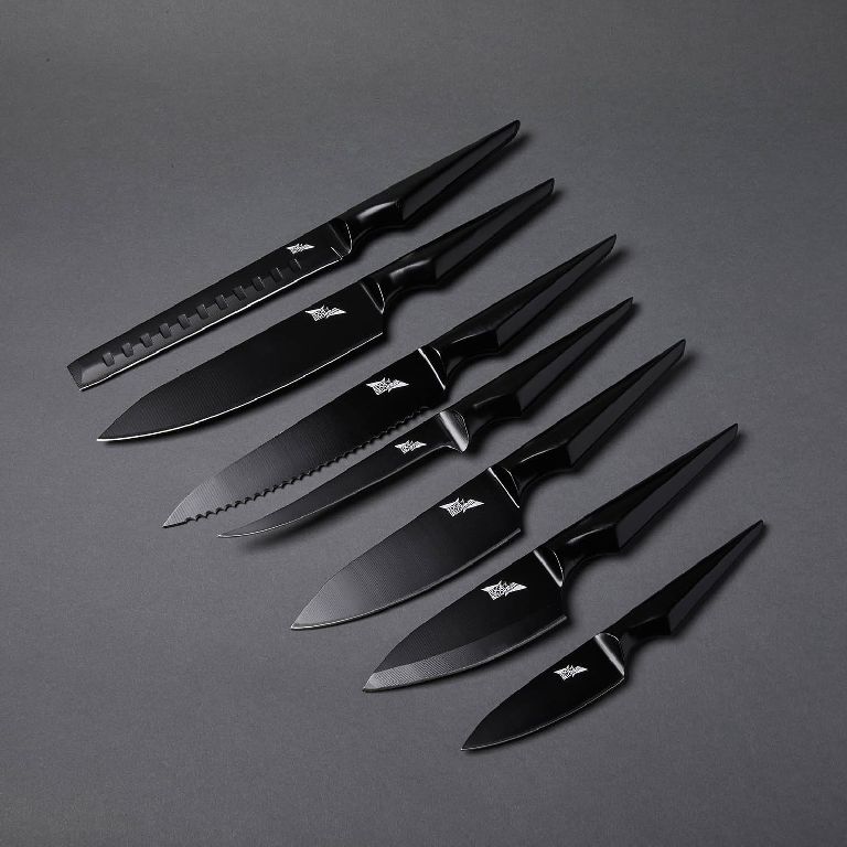Πλήρες σετ 7 μαχαιριών Galatine Essential (Μαύρο)