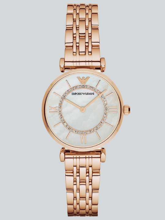 Γυναικείο ροζ χρυσό ρολόι Emporio Armani