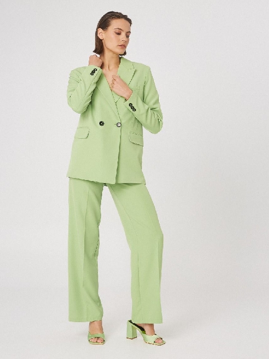 Ανοιχτό πράσινο γυναικείο κοστούμι blazer