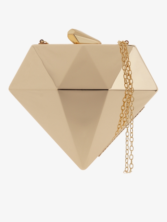 Τσάντα Clutch με αλυσίδα σε χρυσό χρώμα