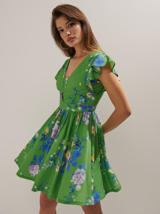 Κοντομάνικο φόρεμα σε ανοιχτό πράσινο