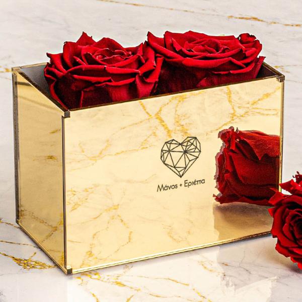 Κόκκινα Παντοτινά αιώνια τριαντάφυλλα σε κουτί