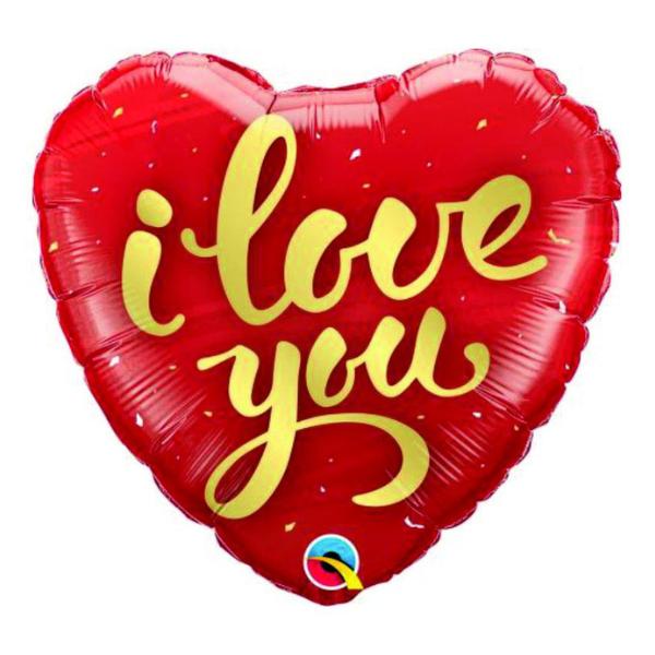 Κόκκινο Μπαλόνι I love you σε σχήμα καρδιάς