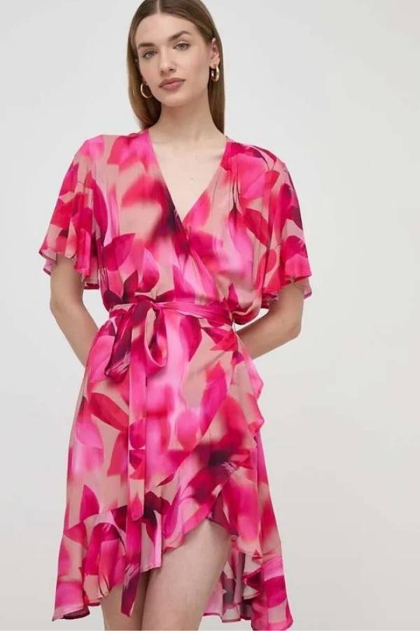 Φλοράλ Κοντό Φόρεμα για Γάμο Liu Jo σε Ροζ Χρώμα