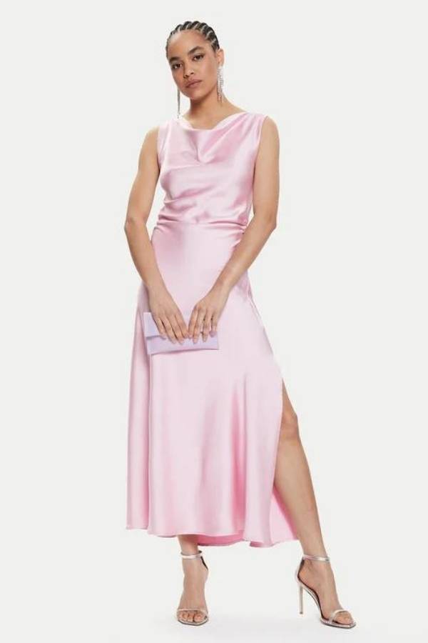 Αμάνικο Φόρεμα Κοκτέιλ Imperial σε Ροζ Χρώμα