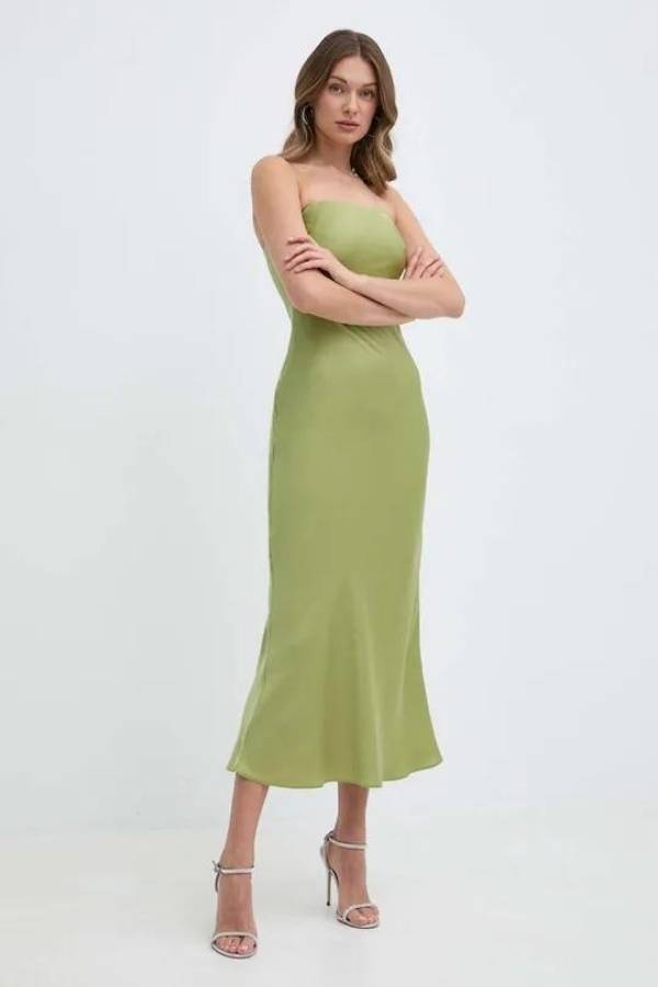 Σικάτο Φόρεμα Midi για Γάμο Bardot σε Πράσινο