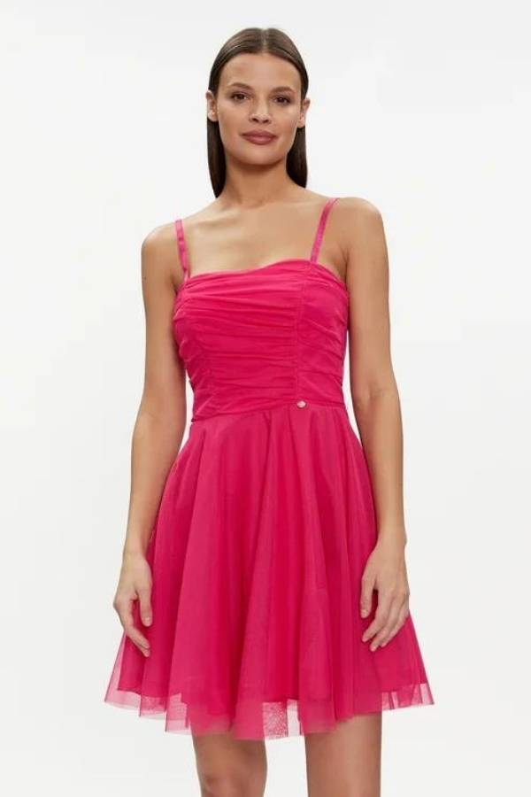 Κοκτέιλ Κοντό Φόρεμα Rinascimento με Τούλι σε Ροζ