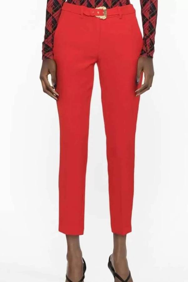 Παντελόνι Versace Jeans και Ζώνη με αγκράφα σε Κόκκινο