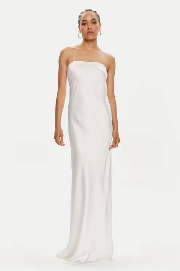 Λευκό Μακρύ Φόρεμα για Πολιτικό Γάμου