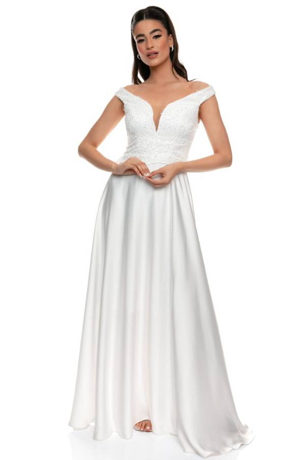 Ρομαντικό Λευκό Φόρεμα Handiworked